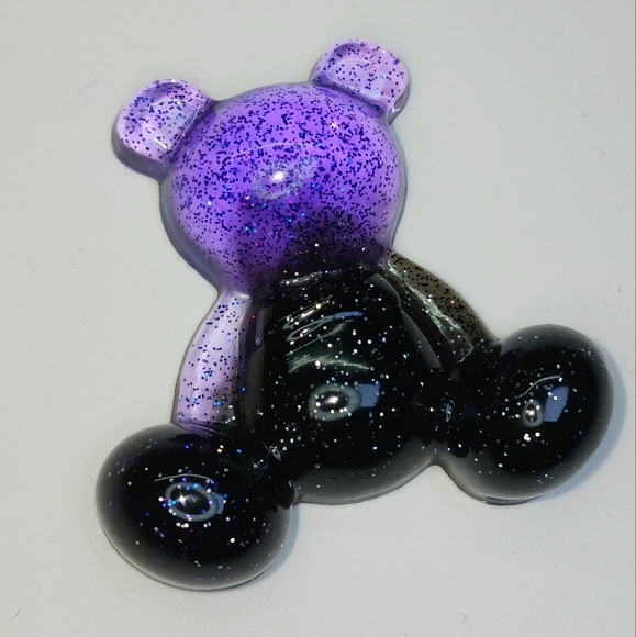 x1 Pendant Grape Soda Glitter Bear - Picture 6 of 7